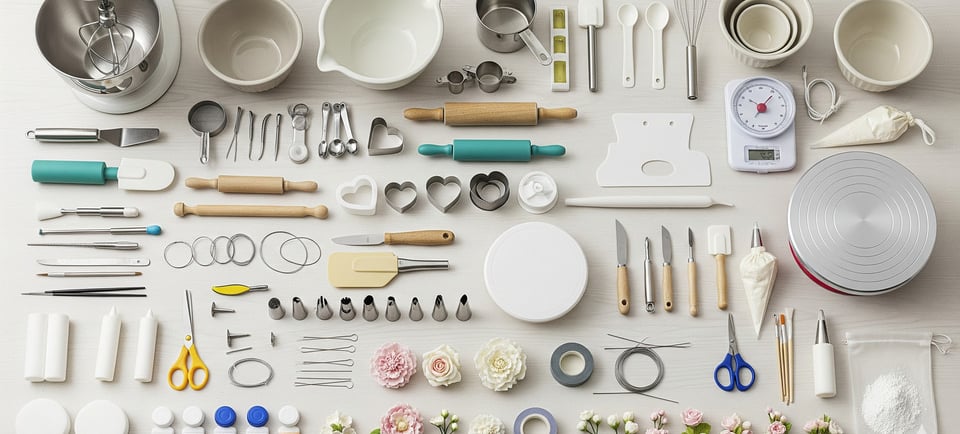 tools used to make edible gum paste flowers 