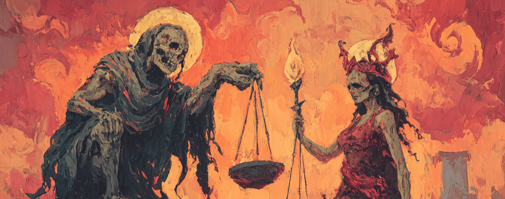 Death weighing the scales