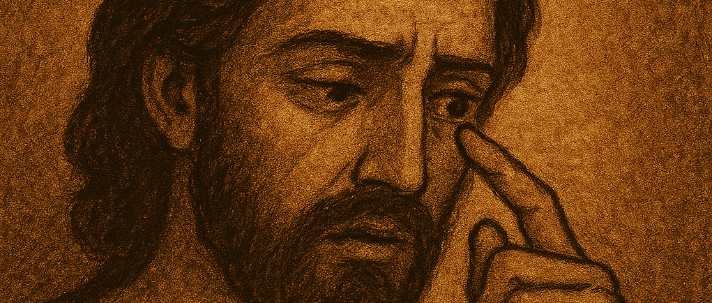 Man with something in his eye
