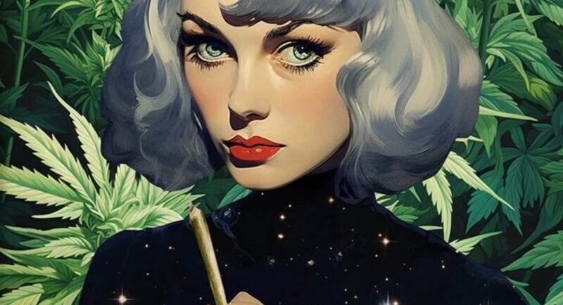 a woman with a cigarette in her hand