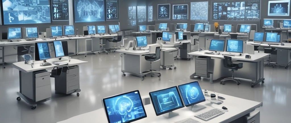 Two individuals dressed in protective clothing and masks are working in a laboratory setting. They are seated on either side of a large distillation apparatus, which includes various glassware such as a round-bottom flask. The environment suggests a high level of precision and attention to cleanliness and safety.