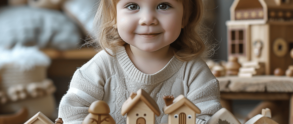 Kind mit Holzspielzeug