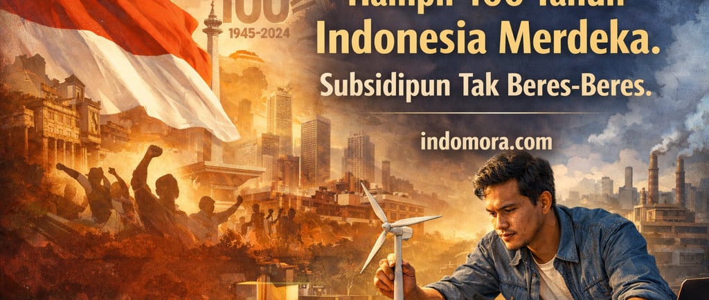 ilustasi hampir 100 indonesi merdeka masih stagnan indomora.com