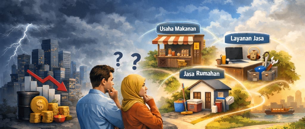 Ilustrasi kondisi ekonomi tidak pasti dengan pilihan jenis usaha yang masih layak dimulai-indomora