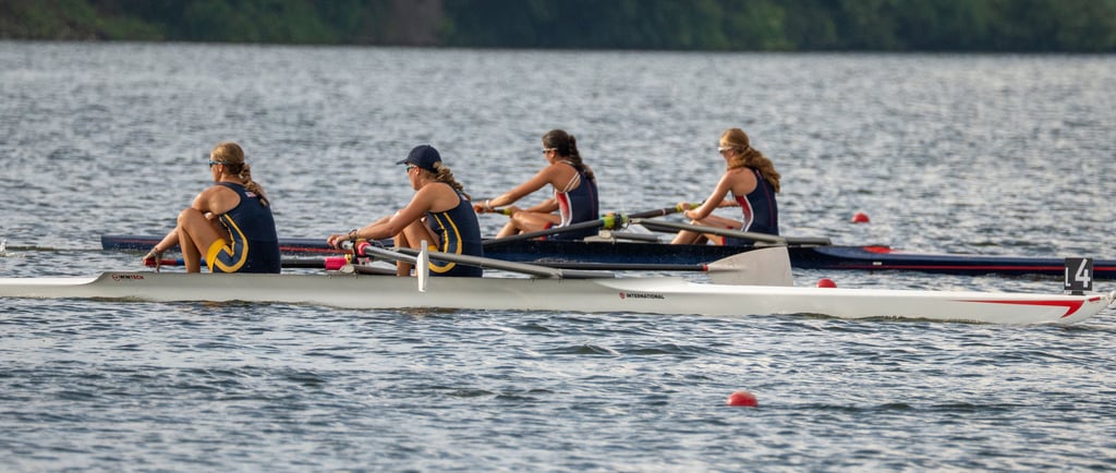 Maija and Anna ahead of Row America Rye in the pair at RowFest 2025