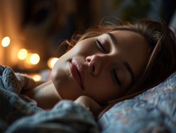 Pessoa tendo uma boa noite de sono para uma boa recuperação muscular