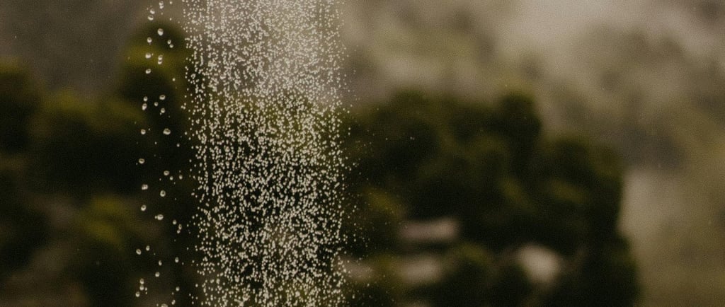 Falling Water Drops From Emergency Safety Shower