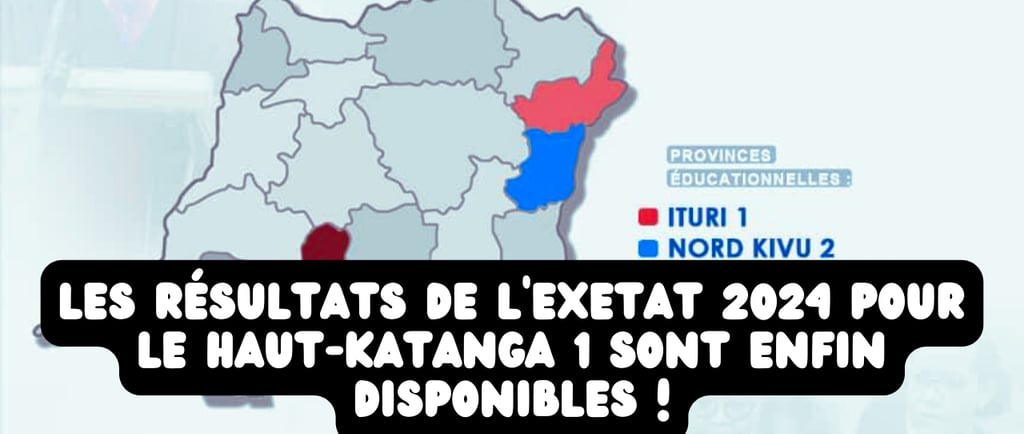 résultats de l'Exetat 2024 pour le Haut-Katanga 1