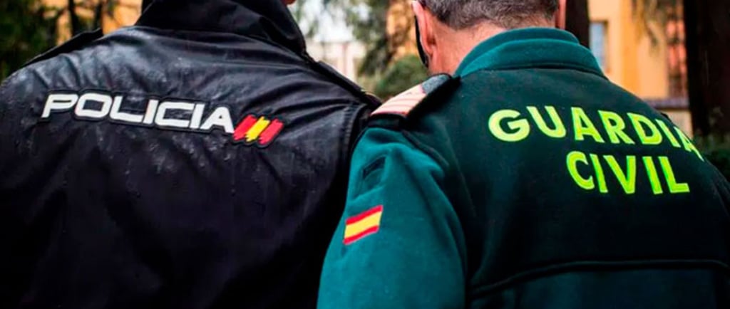Un policía y un guardia civil caminando juntos, mostrando compañerismo.
