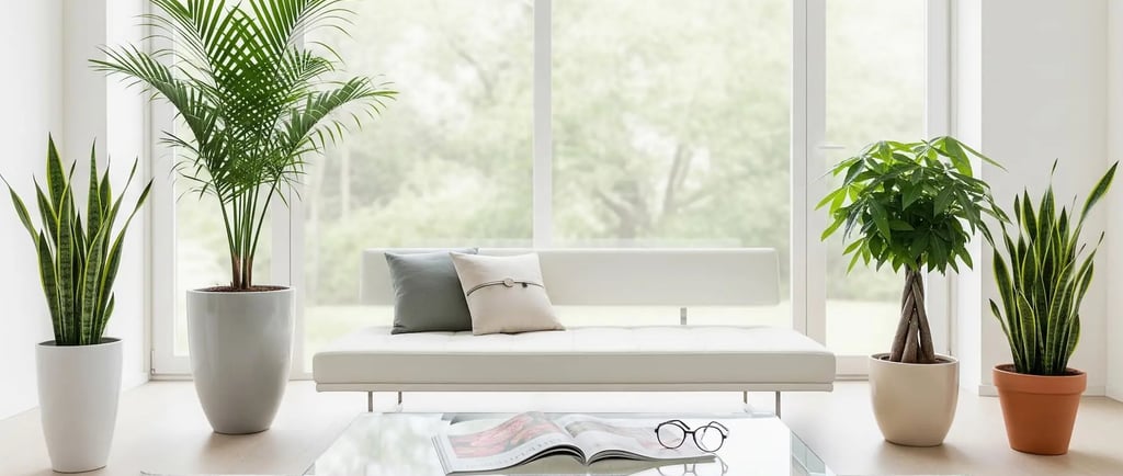 Plantas de interior en una sala de espera, creando ambiente