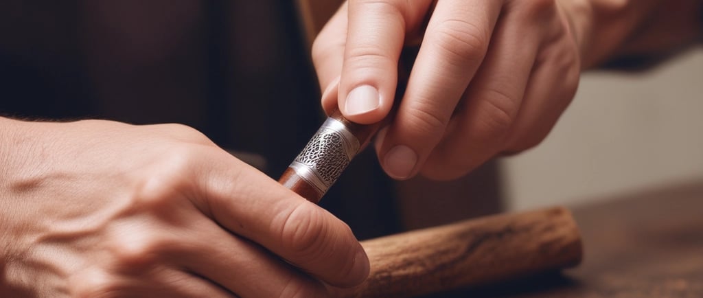 a person holding a piece of wood