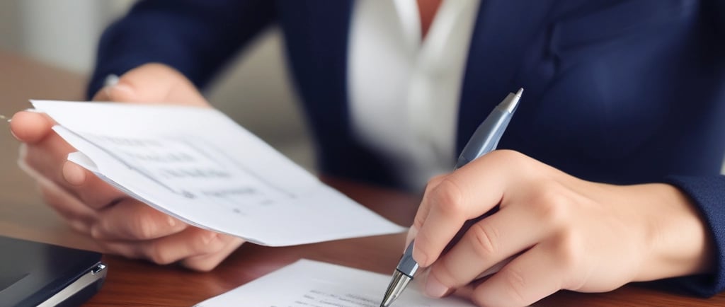 woman with pen writing on paper for apostille