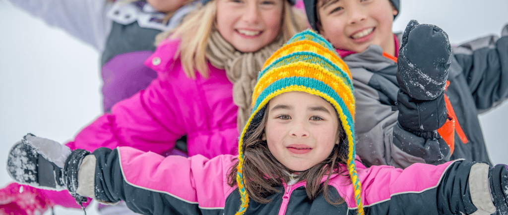 Kids enjoying the outdoors in winter