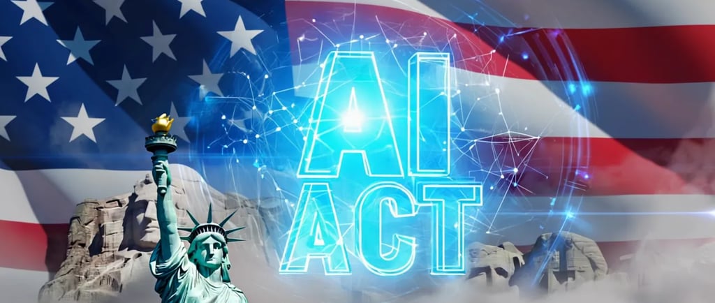 AI and AI Act ; a statue of liberty and the statue of liberty