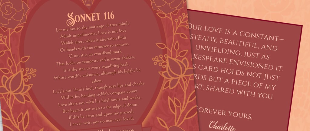 a valentine card with a heart shaped poem