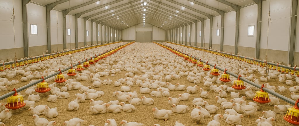 Nave prefabricada para pollos