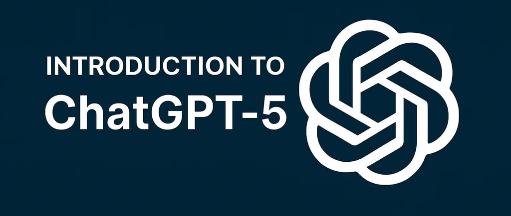 Introduction to ChatGPT-5 – OpenAI’s next-generation AI model with dark blue background, bold white 