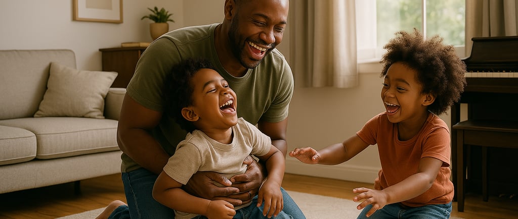 dad and kids playtime