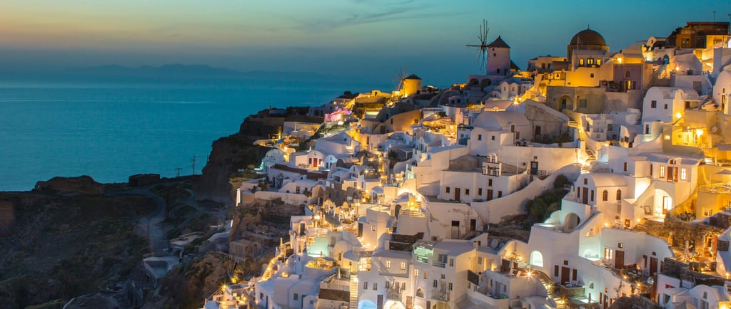a view of a city at night time