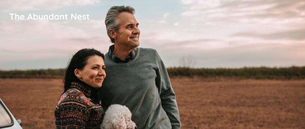 An Empty Nesting  couple smiling