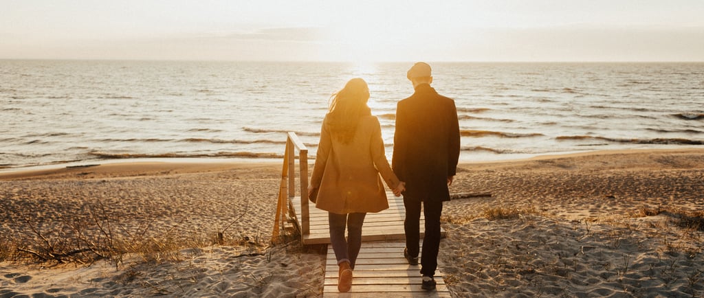 Couple Walking on a Beach