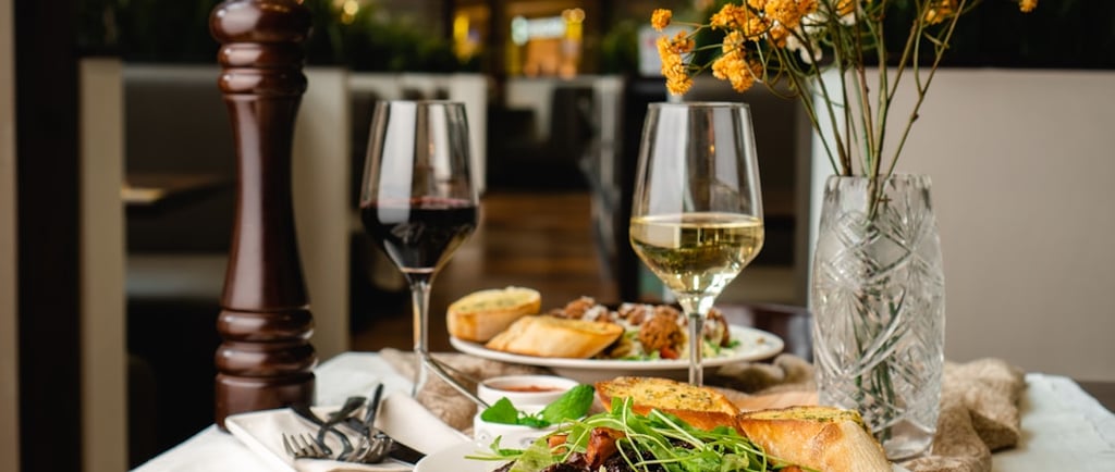 Food on a table for two empty nesters