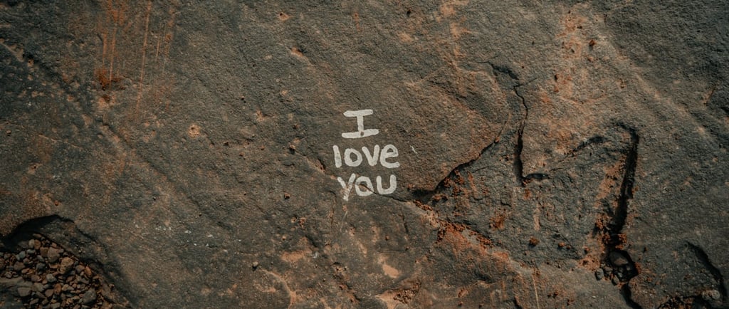 I Love You written on a rock face