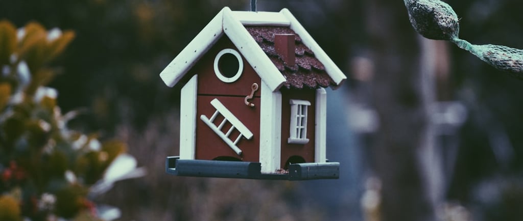 Small hanging wooden house