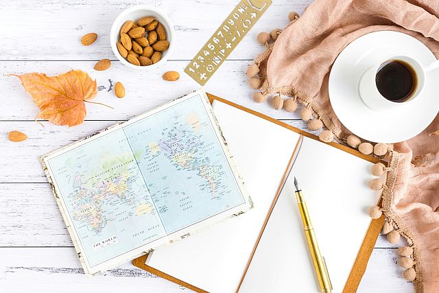 Map book with notebook