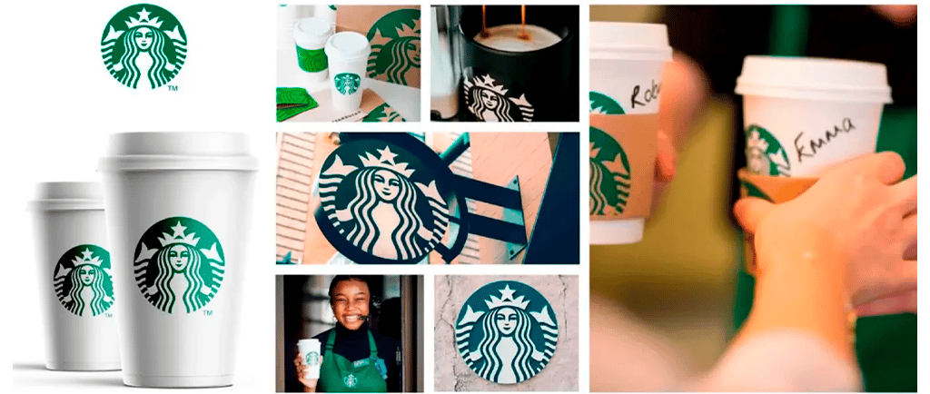 Collage de imágenes de la marca Starbucks