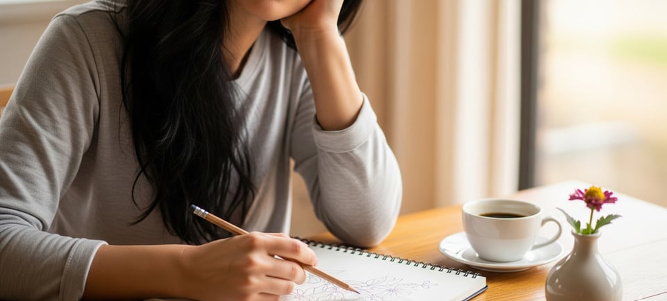 woman making notes in notebook