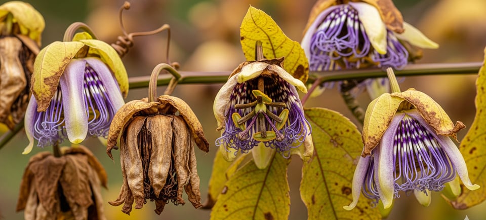 wilted passion flowers
