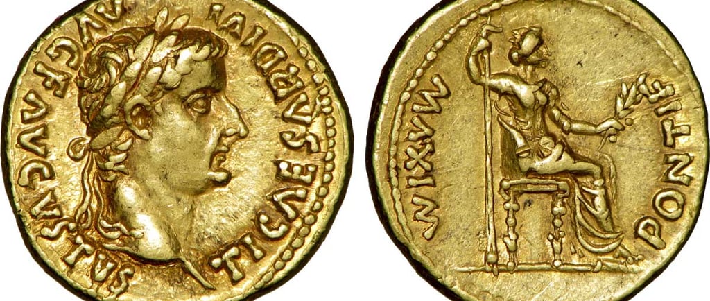 aureo de oro tiberio