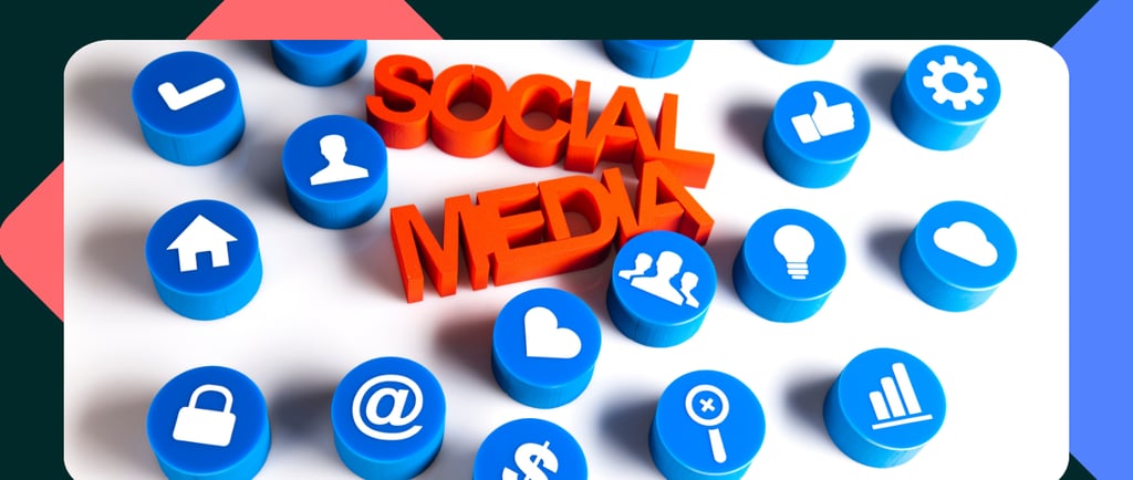 A business professional using social media platforms on a laptop to create a digital marketing