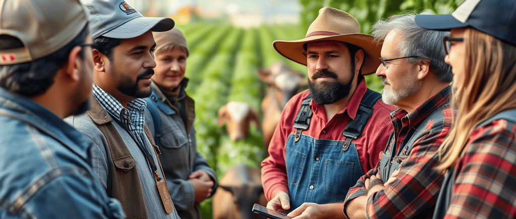 Invernadero con productores