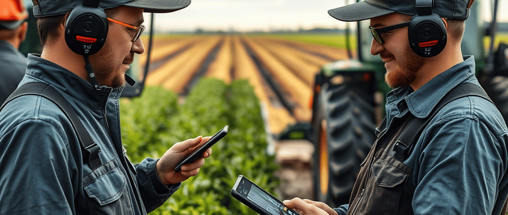 Dos productores con smart phone