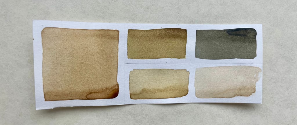 coffe ink modified with alum, citric acid, soda ash,a nd iron