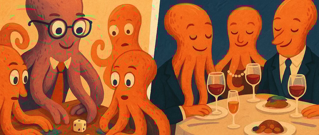 a man in a suit and tie is playing cards with a card game