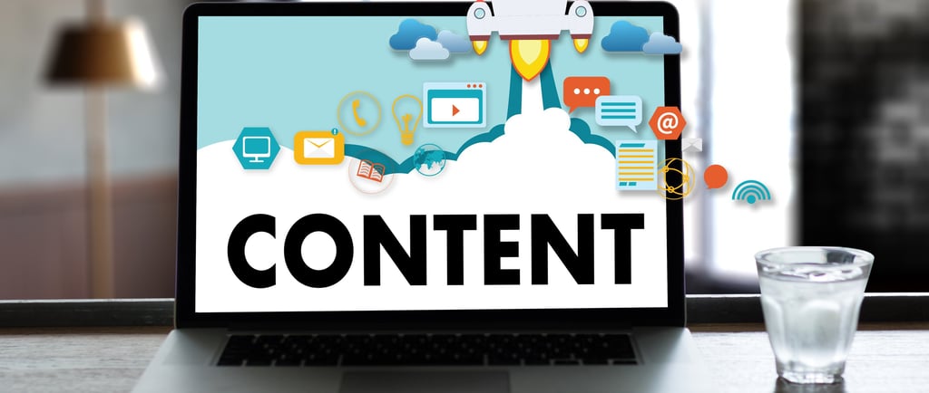 the word CONTENT on laptop screen