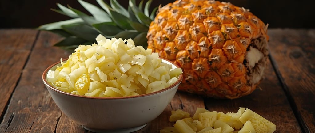 Fermented white cabbage with  pineapple chunks  