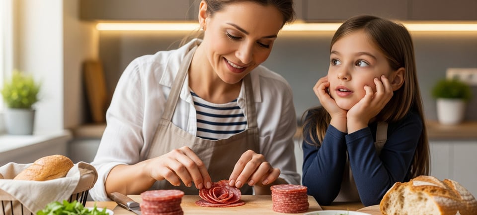 a woman and her daughter preparing to make a meal