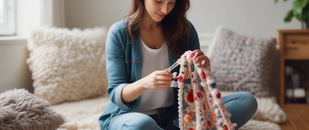 how to crochet a floral scarf