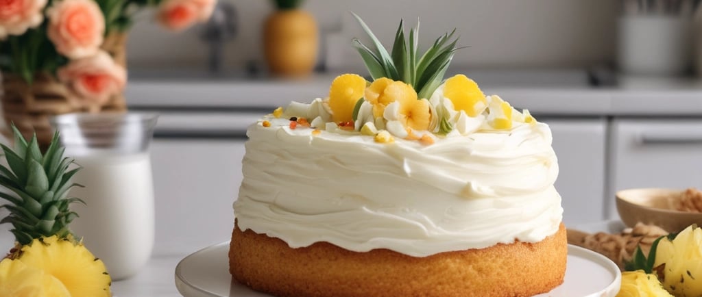 a stunning pineapple cake ready to eat