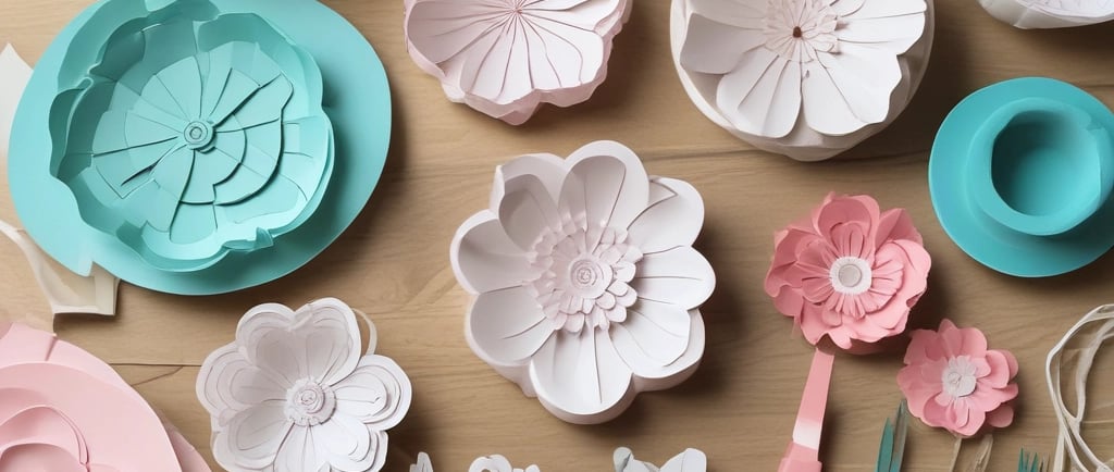cricut paper flowers on table top