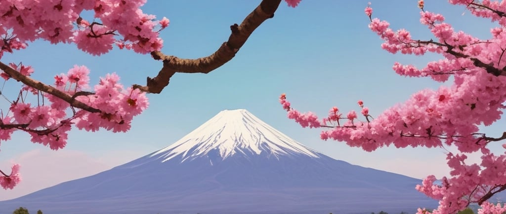 mount fuji, pink cherry blossoms and the language of flowers