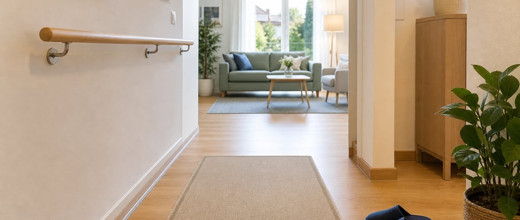 Sicher gestalteter Wohnungsflur zur Sturzprävention zu Hause