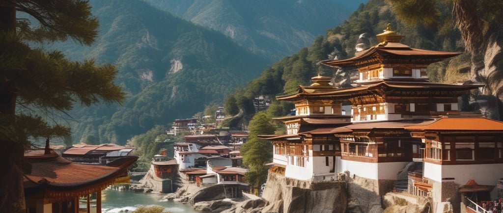 brown concrete building on top of green trees during daytime