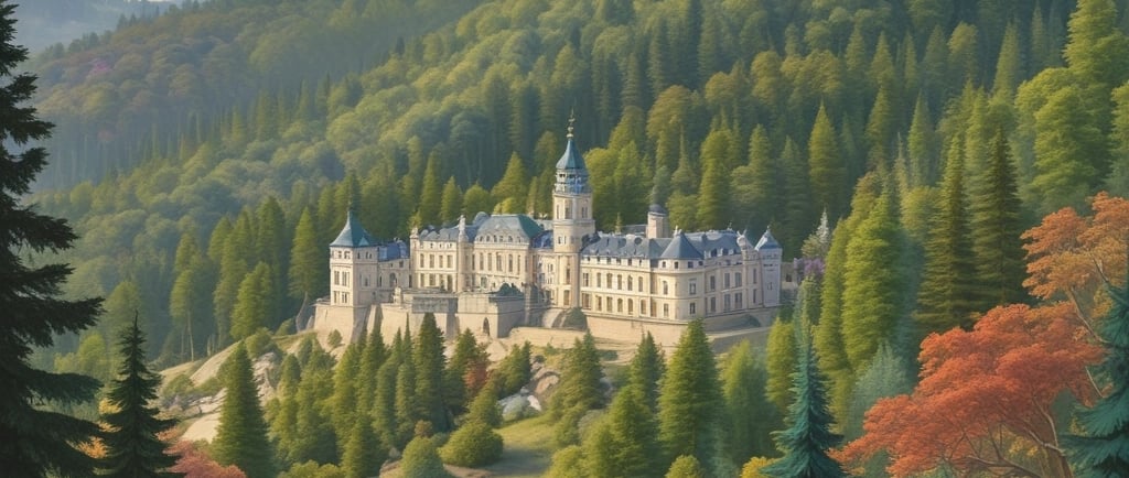 Böhmische Landschaft mit einem Schloss