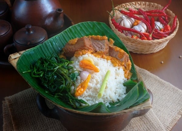 nasi kendil pilihan topping