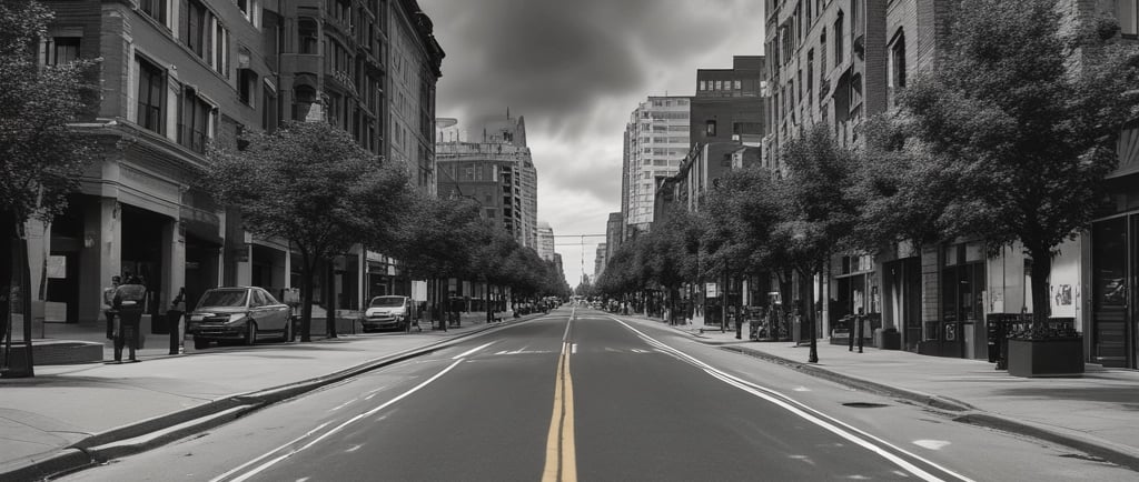 an empty street showing no traffic congestion